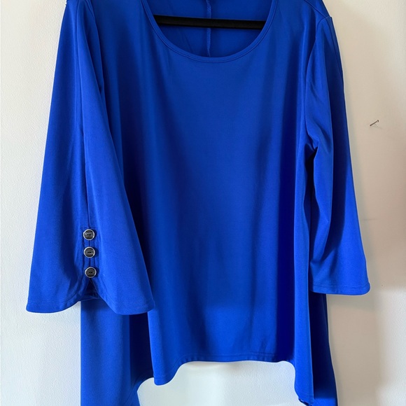 In’Voland “Shark Bite” Swing Top w Button Trim. Sz 18W. Soft & Easy Wearing Knit - Picture 1 of 5